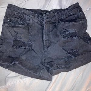 Kancan black ripped denim shorts